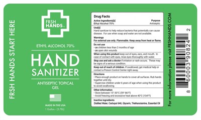 3.78 L Label (1 Gallon 3.78 L Gel Label Sarasota Fda)
